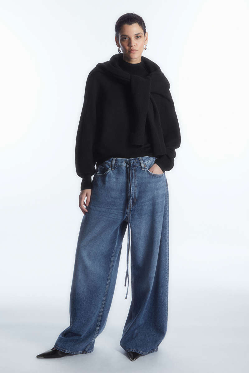 EXTRA WIDE LEG DRAWSTRING DENIM PANTS | COS (US)