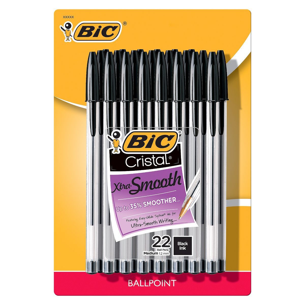 BIC Cristal Xtra Smooth Ballpoint Pens, 1.2mm, 22ct - Black | Target