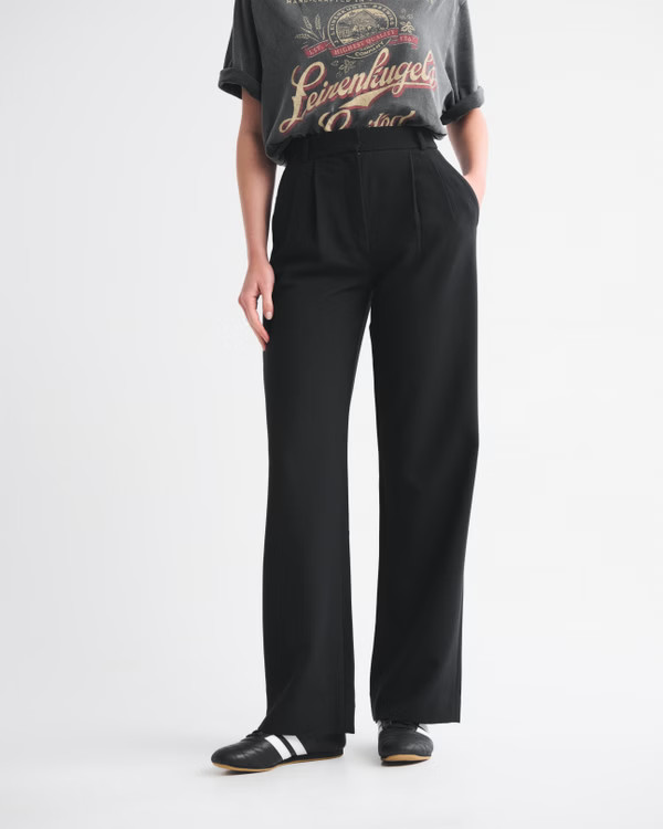 A&F Sloane Tailored Wide Leg Pant | Abercrombie & Fitch (US)