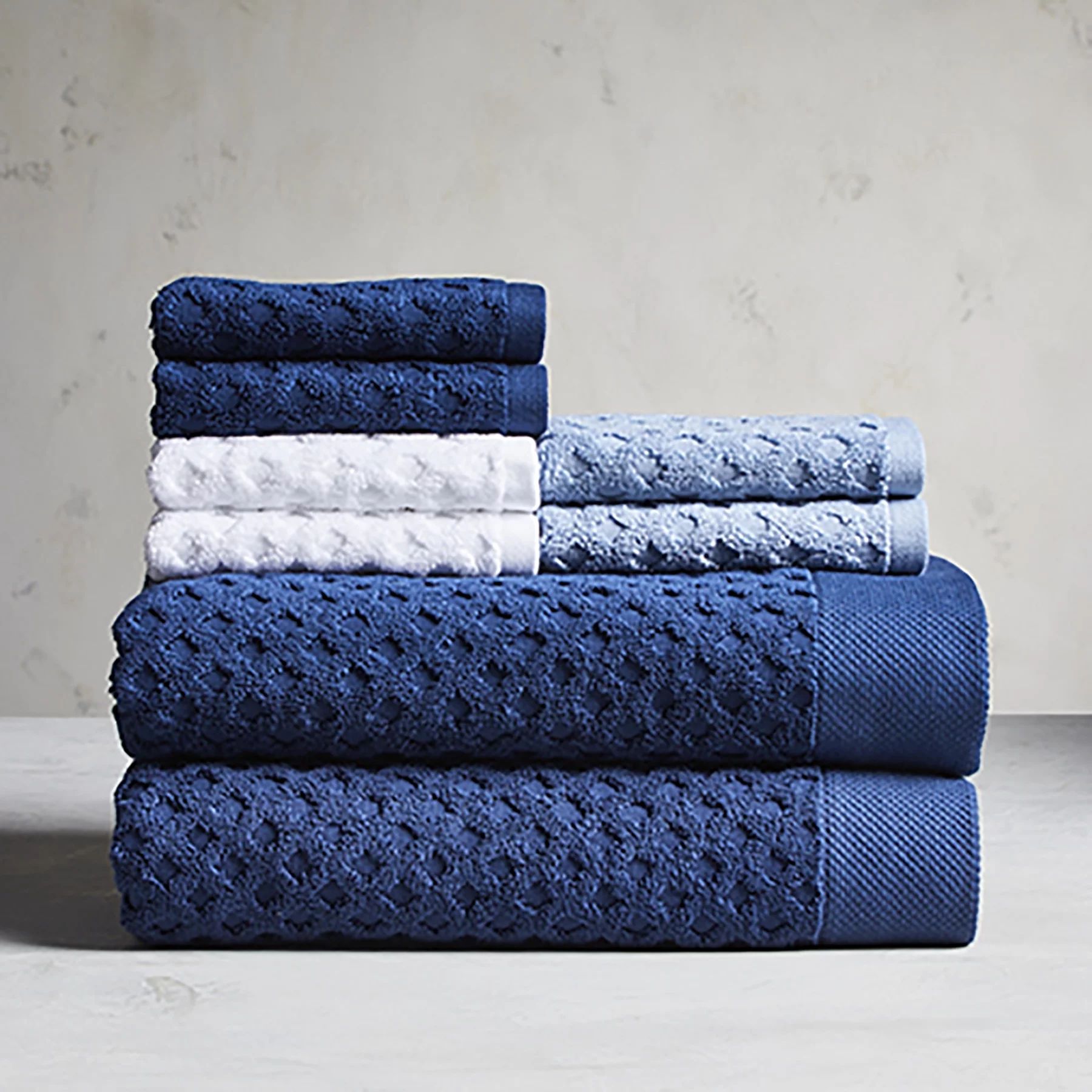 Better Homes & Gardens Signature Soft Textured 8 Piece Towel Set, Blue | Walmart (US)