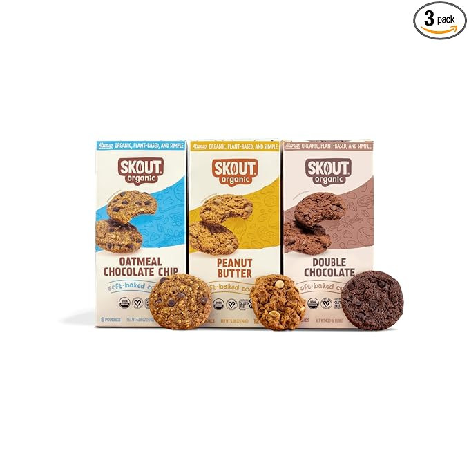 Skout Organic Soft Baked Cookie Variety Pack (3 Pack) | Soft Baked Cookies | Plant-Based | Vegan ... | Amazon (US)