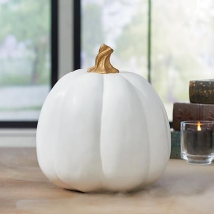 White Designer Pumpkin | Grandin Road