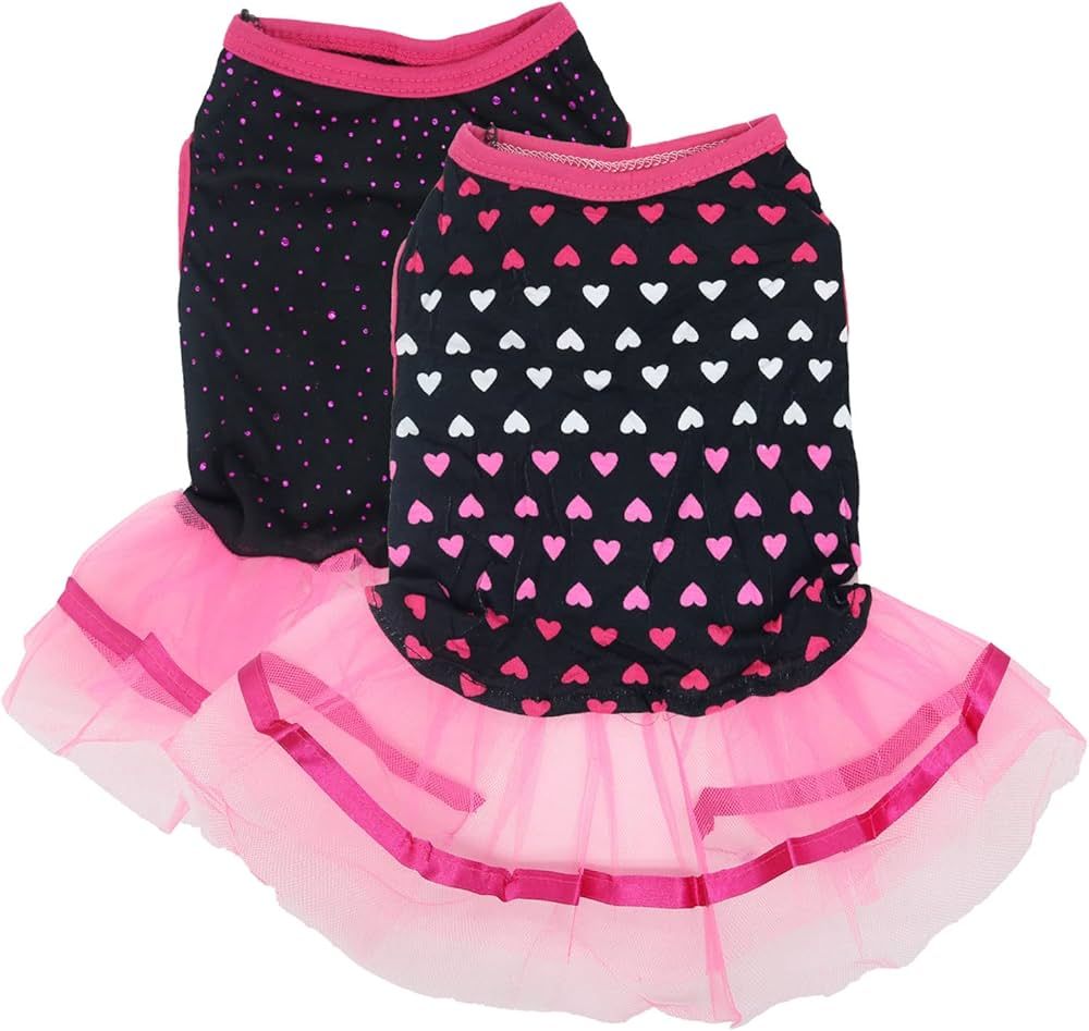 2 Pieces Dog Dresses for Small Dogs Cute Girl Female Dog Dress for Girls Puppy Shirt Skirt Doggie... | Amazon (US)