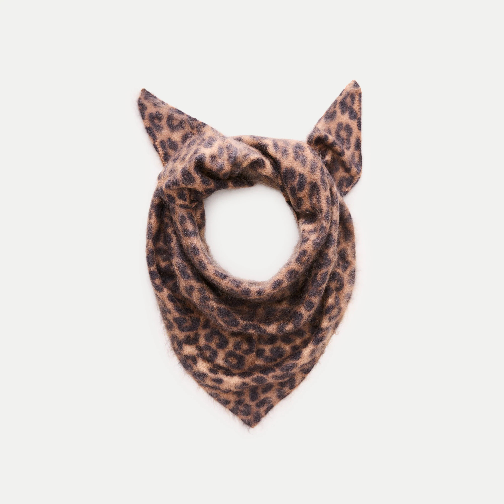 Brushed cashmere bandana in leopard | J. Crew US