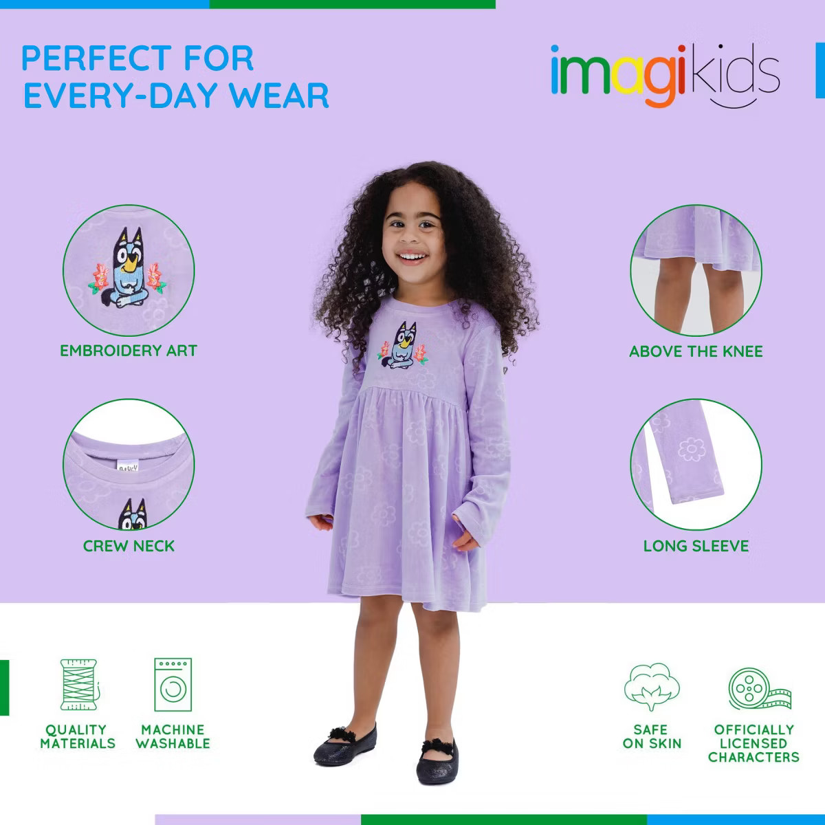 Bluey Girls Velour Skater Dress Toddler | Target