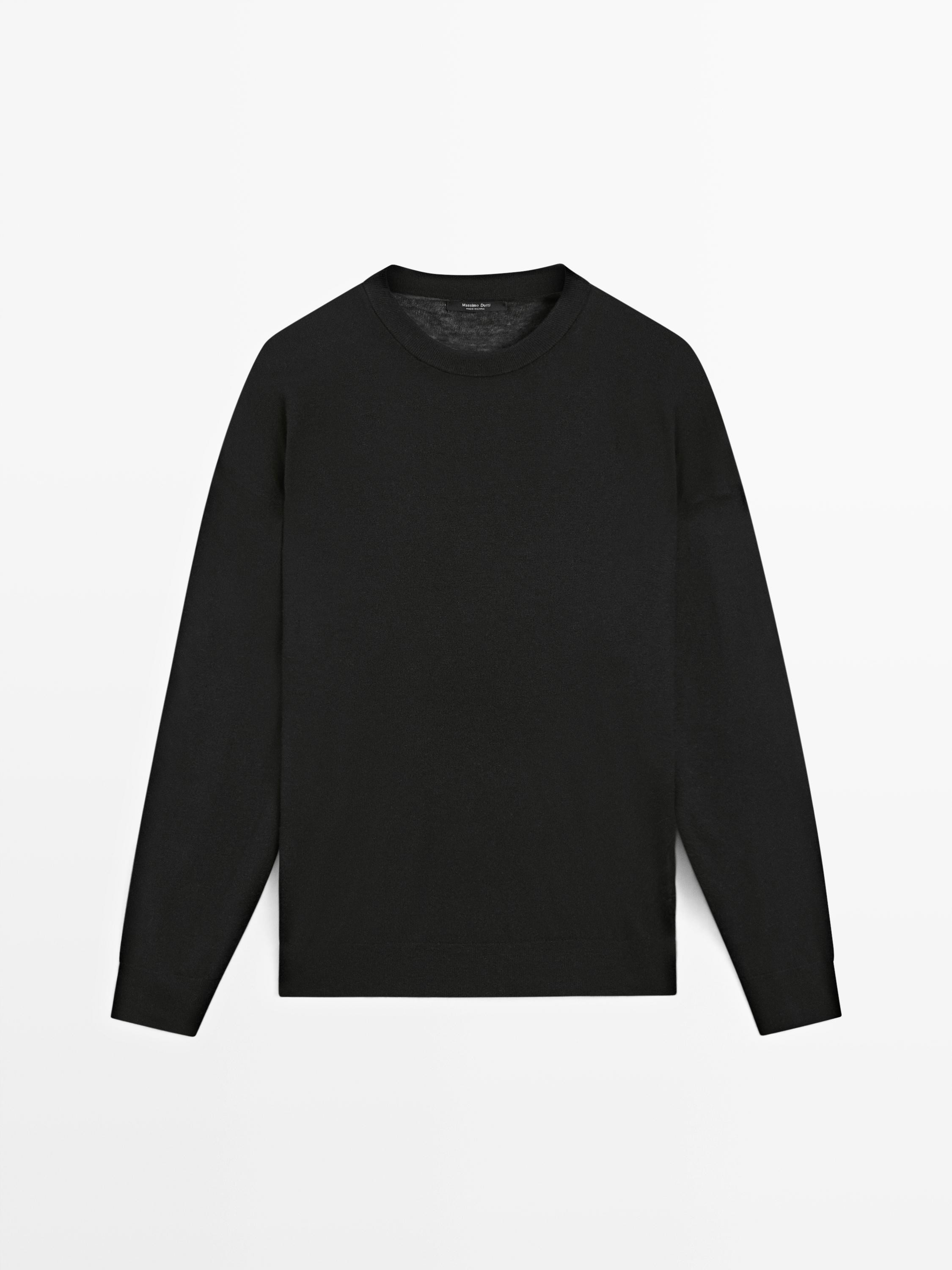 Oversize wool blend knit sweater | Massimo Dutti UK