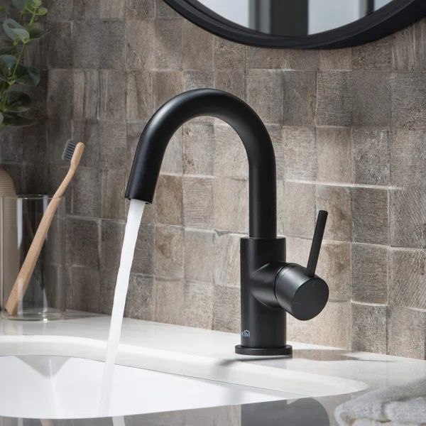 C-KBF1021BG-KPW100BG Circular Single Hole Bathroom Faucet with Drain Assembly | Wayfair North America