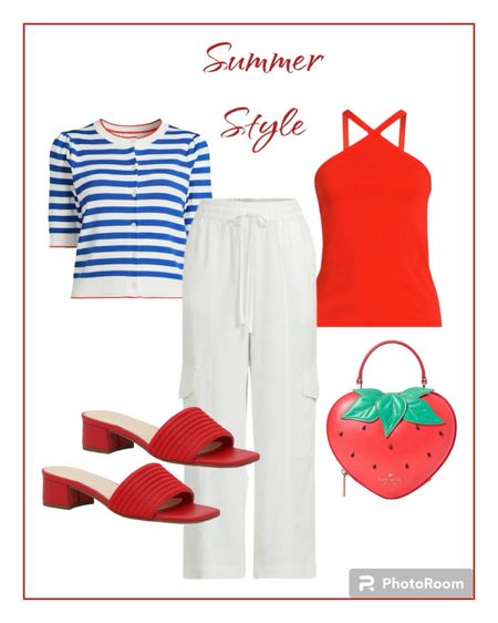 Summer style. Clothing from Free Assembly @walmart. Red slides from @dsw and Kate Spade red bag

#springoutfit
#summeroutfit

#LTKSeasonal #LTKstyletip