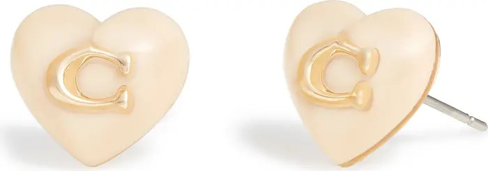 COACH Resin Heart Stud Earrings | Nordstrom | Nordstrom