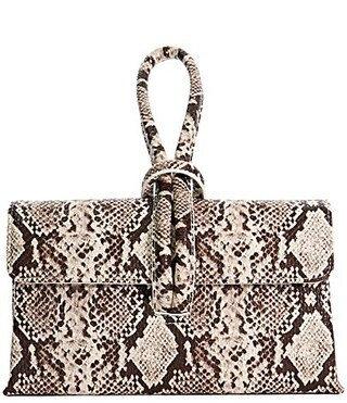 Dune London Brynie Snake Print Loop Handle Clutch - Snake | Dillard's