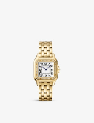 CARTIER Panthère de Cartier 18ct yellow-gold and diamond watch | Selfridges
