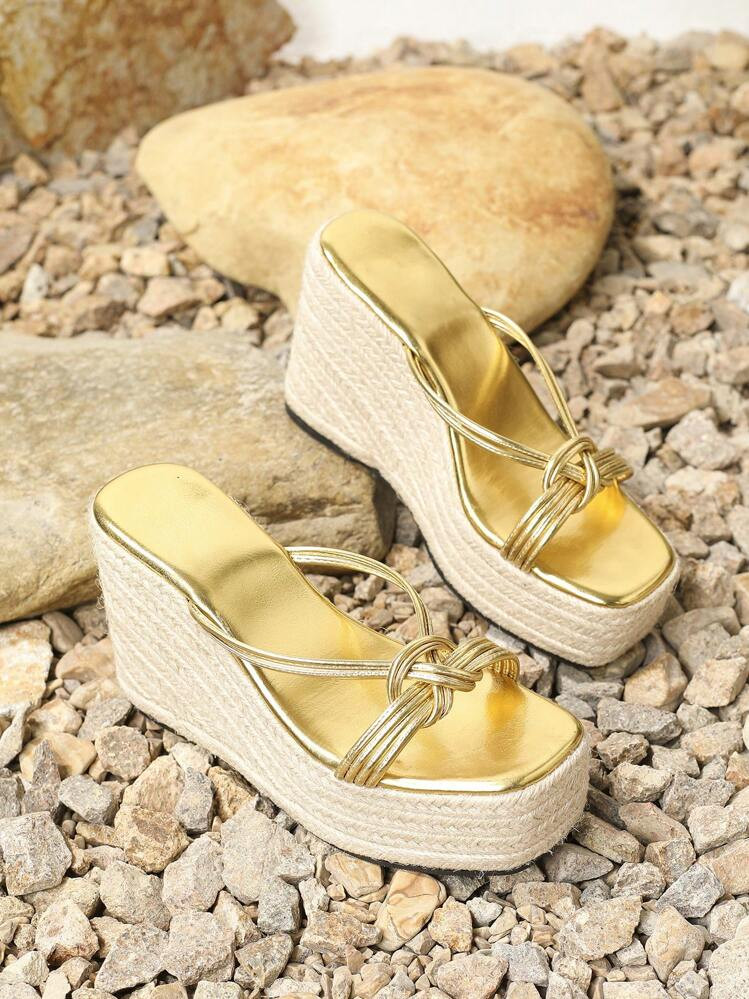 Ladies' Fashionable Summer Simple Wedge Sandals | SHEIN