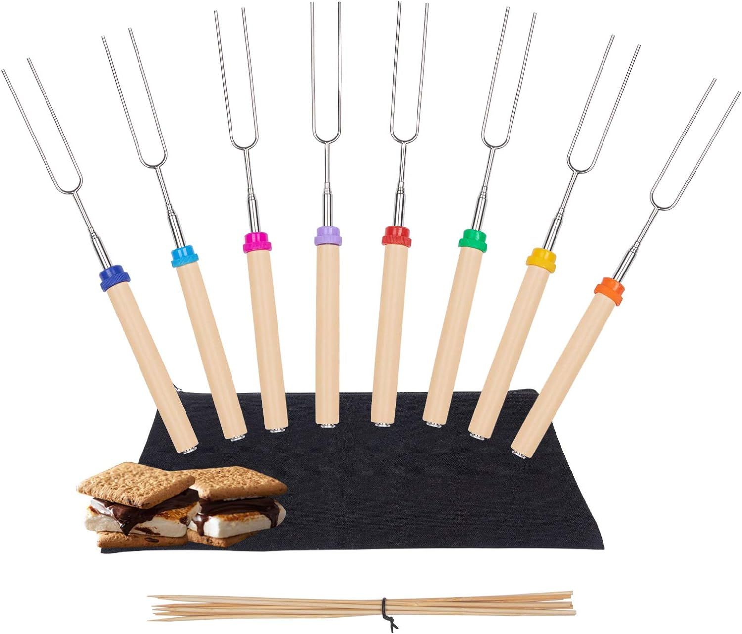 Y-me Marshmallow Roasting Sticks, Smores Sticks for Fire Pit, Smores Kit for Fire Pit, Smores Skewer | Amazon (US)