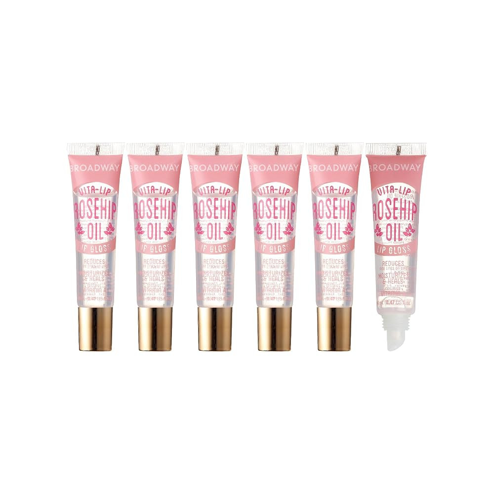 Ruby Kisses Broadway Vita-Lip Clear Lip Gloss (Rosehip Oil 6 Pack), Ultra-Hydrating & Soothing Fo... | Amazon (US)
