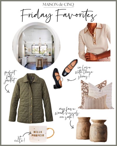 It’s Friday Favorites and we’ve found so many great things like the perfect fall jacket, cutest polo sweater, fall throw pillows, and my fave wood vessels ON SALE!

#falloutfit #falldecor #homedecor #fallshoes #boden #etsy #arhaus #madewell 

#LTKover40 #LTKhome #LTKunder100