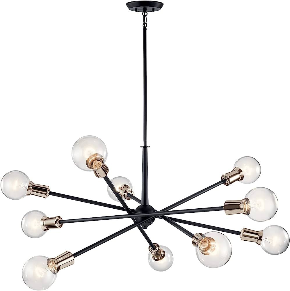KICHLER Armstrong 53.5" 10 Light Chandelier in Black | Amazon (US)