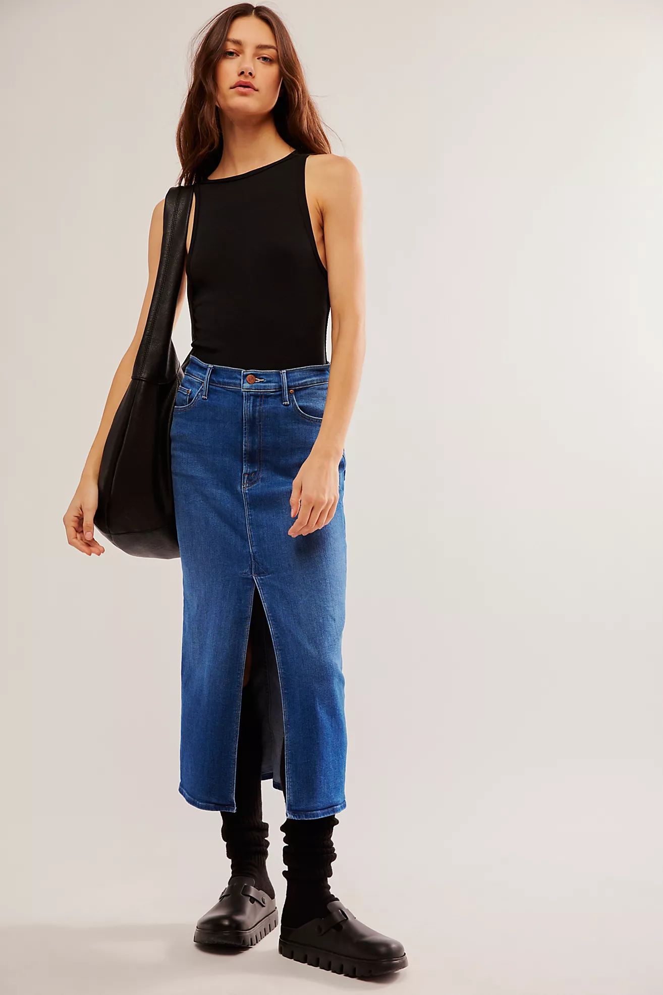 MOTHER The Reverse Pencil Pusher Skirt | Free People (Global - UK&FR Excluded)