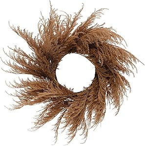 Creative Co-Op Faux Pampas Grass Wreath, Blush | Amazon (US)