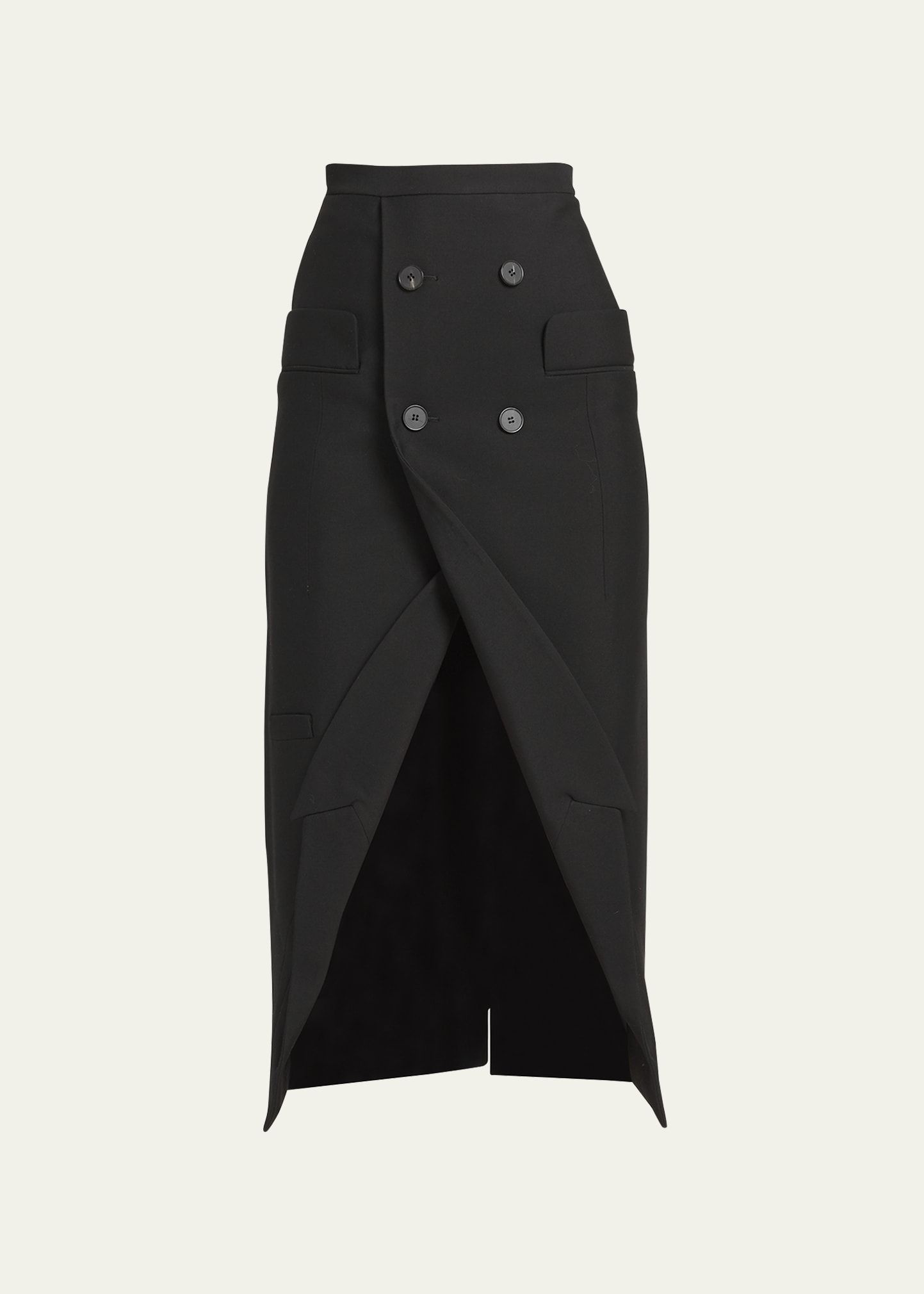 Alexander McQueen Wool Blazer-Inspired Pencil Skirt with Lapel Hem | Bergdorf Goodman