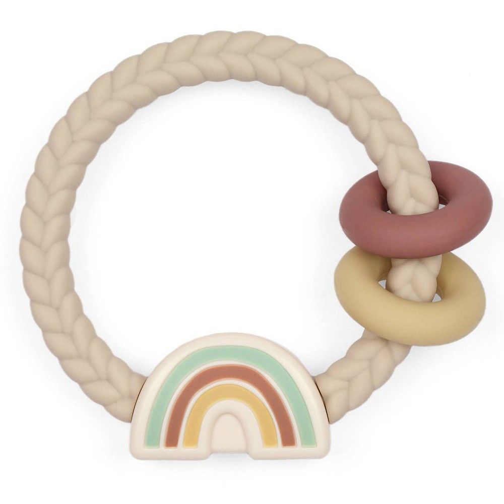 Itzy Ritzy Ring Rattle & Teether - Rainbow Neutral | Target