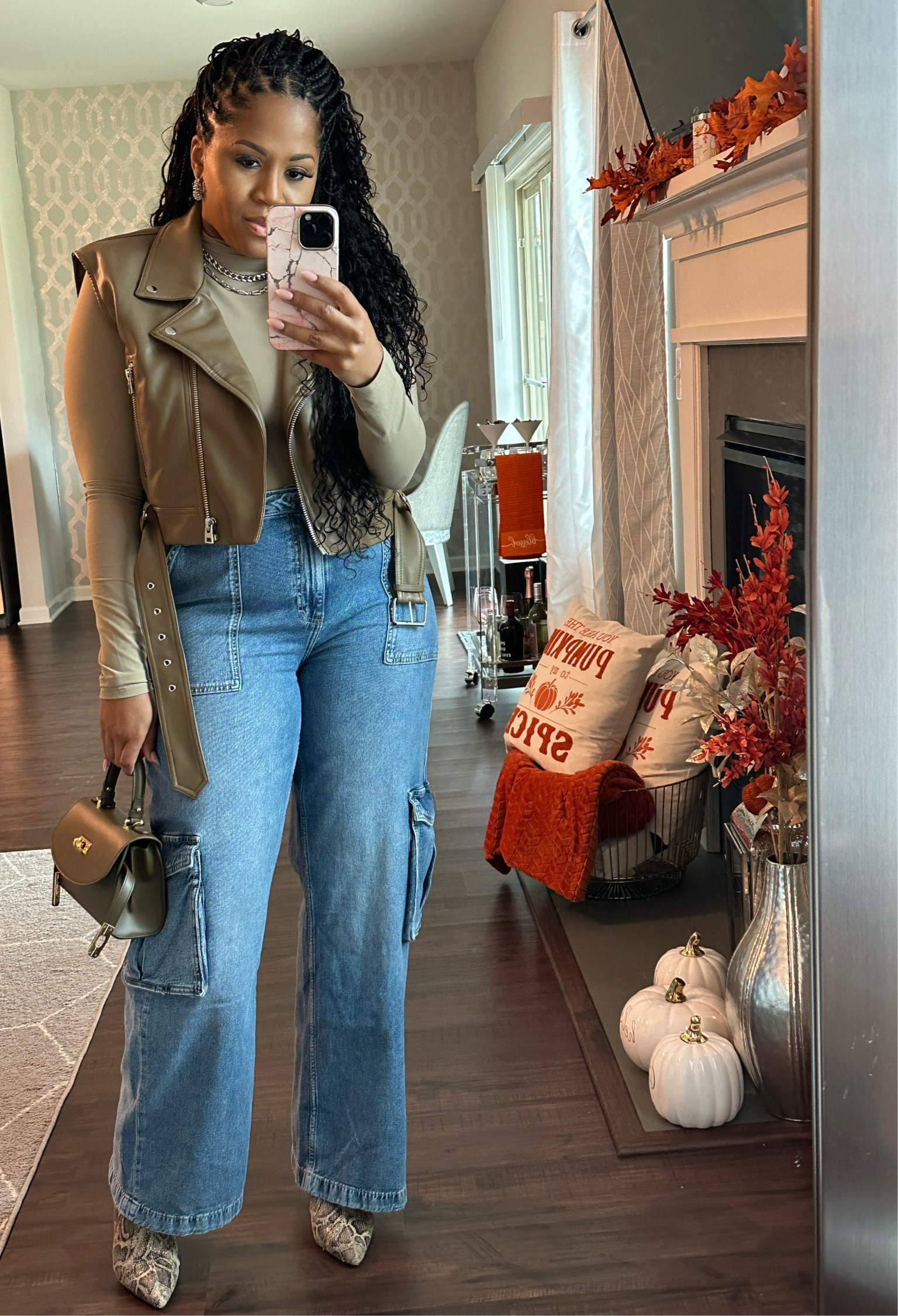 Fall Looks🍂
Vest is sold out tagged similar style. 
Wearing a 16 in the jeans. XL in bodysuit 

#LTKmidsize #LTKstyletip #LTKover40