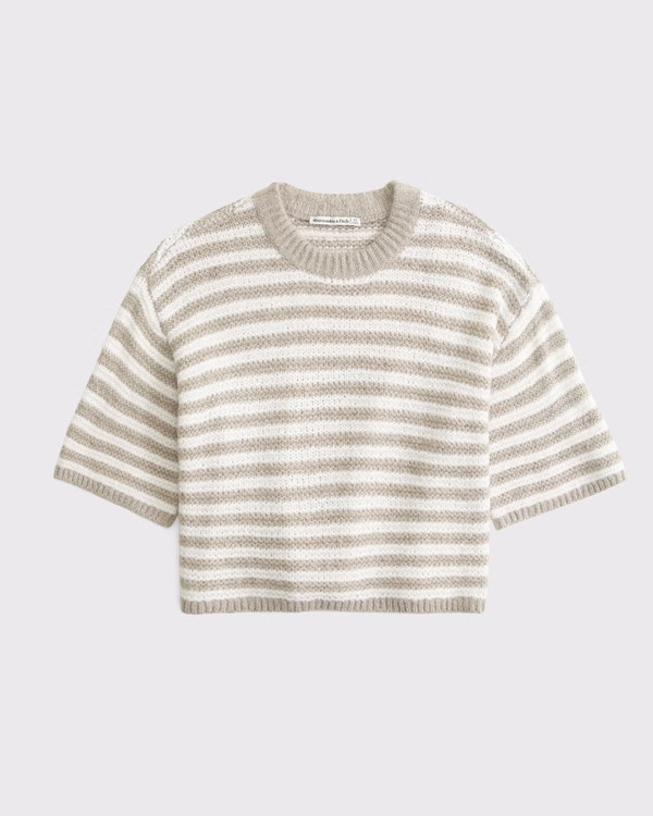 Oversized Textural Stitch Sweater Tee | Abercrombie & Fitch (US)