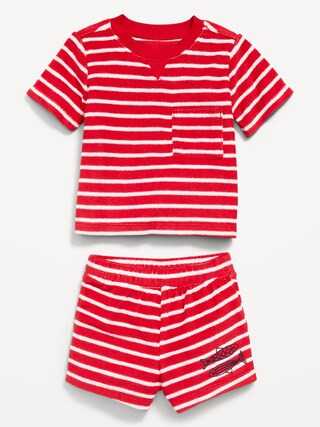 Short-Sleeve Terry Pocket Top and Shorts Set for Baby | Old Navy (US)