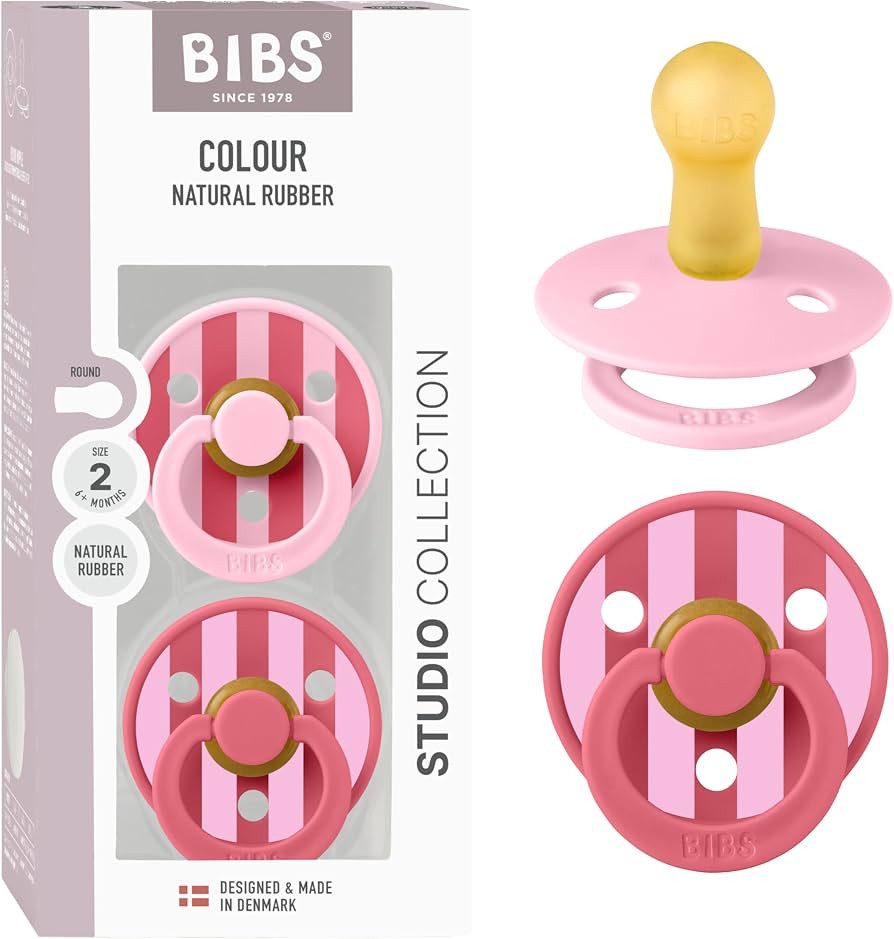 BIBS Pacifiers - Studio 2 Pack | Round Nipple Baby Pacifier | BPA Free Natural Rubber Latex Sooth... | Amazon (US)