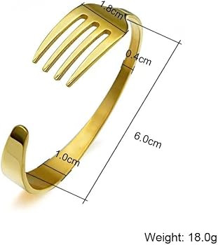 Gold Colored Fork Bracelet for Women, Girls, Teens and More. Cute Adjustable Fork Bracelet for Me... | Amazon (US)