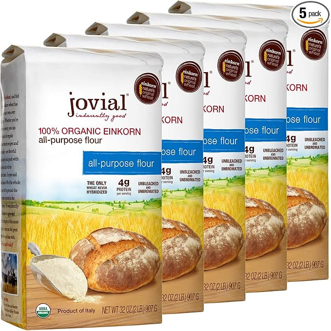 Jovial Einkorn 100% Organic Einkorn All Purpose Flour - Baking Flour, High Protein, Non-GMO, USDA... | Amazon (US)