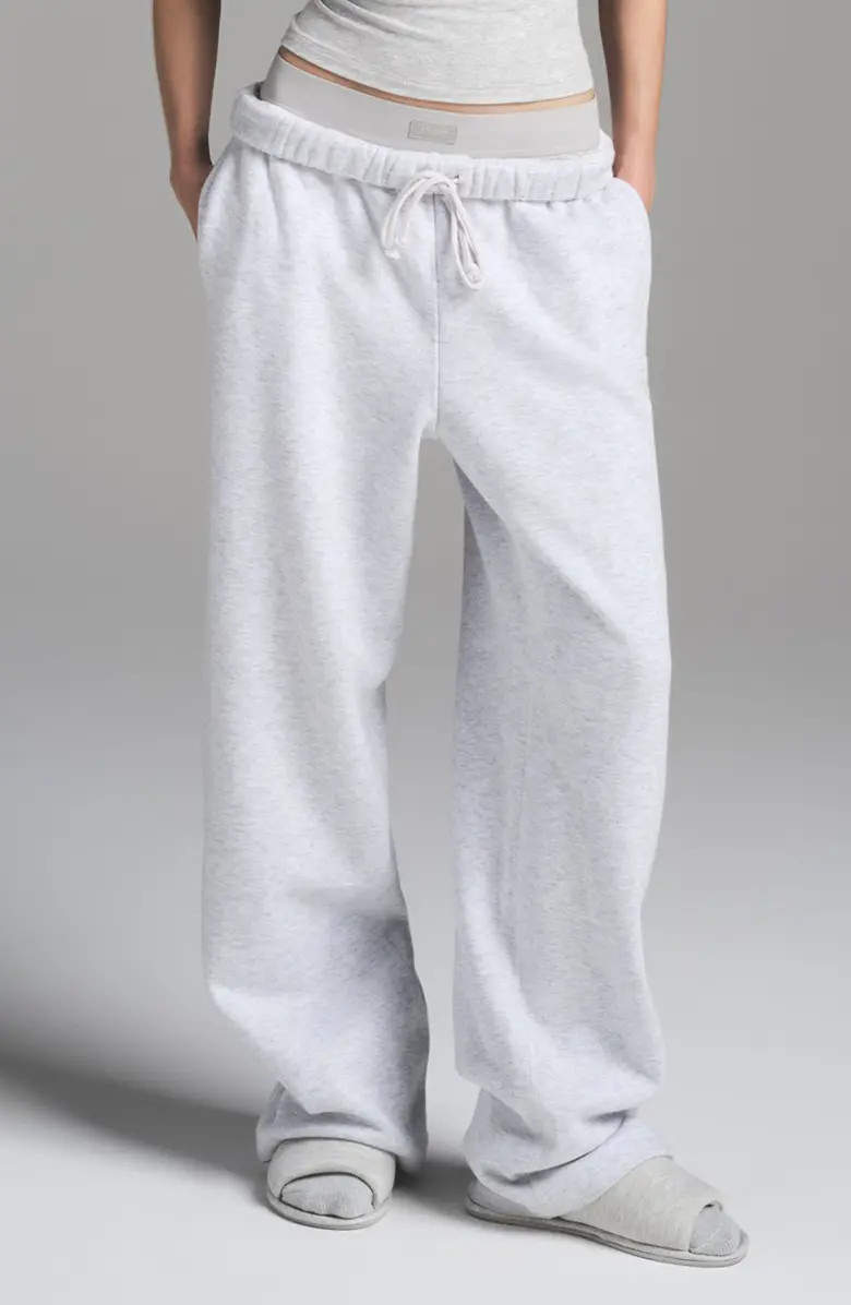 Cotton Fleece Blend Classic Straight Leg Pants | Nordstrom