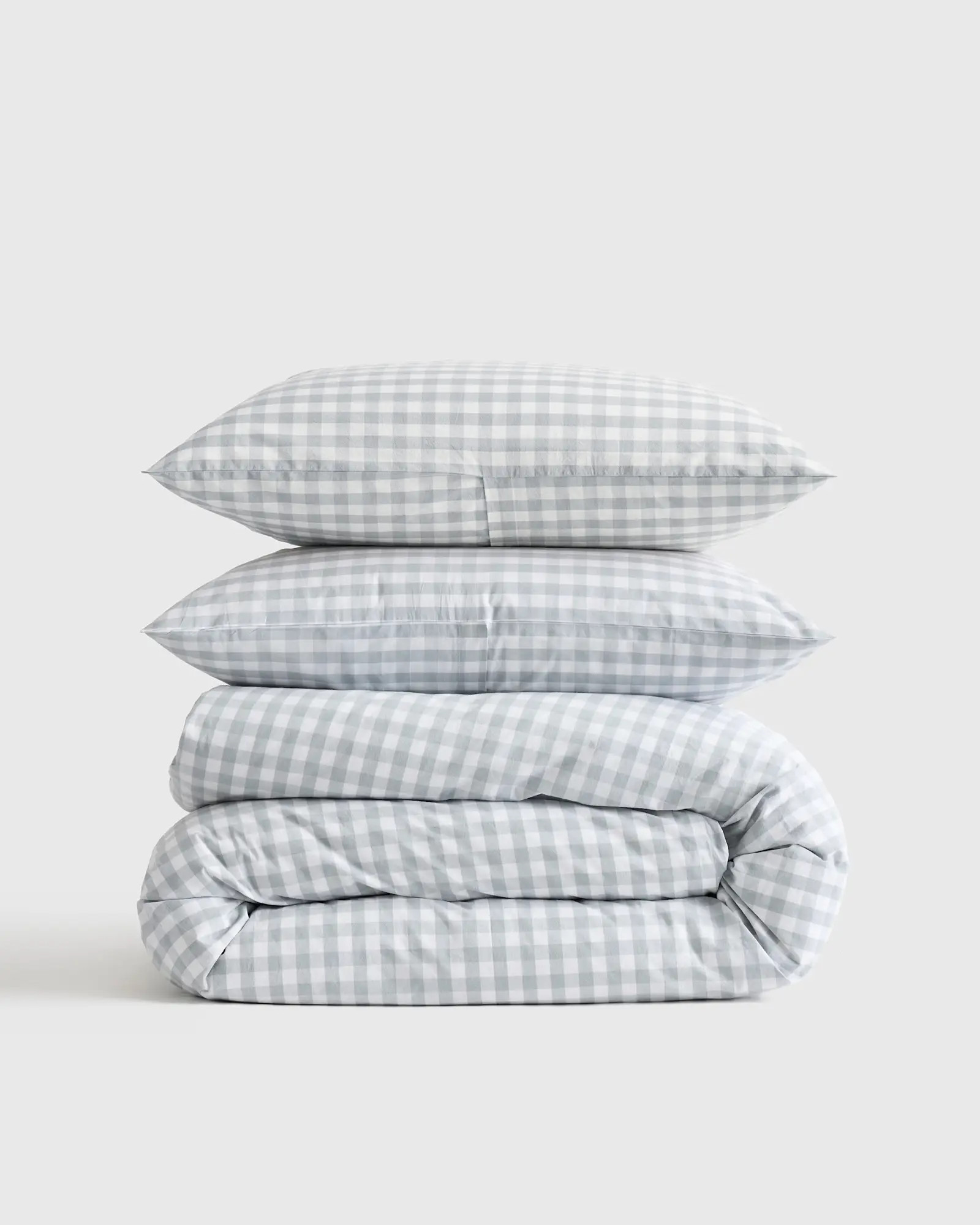 Classic Organic Percale Gingham Duvet Cover Set | Quince