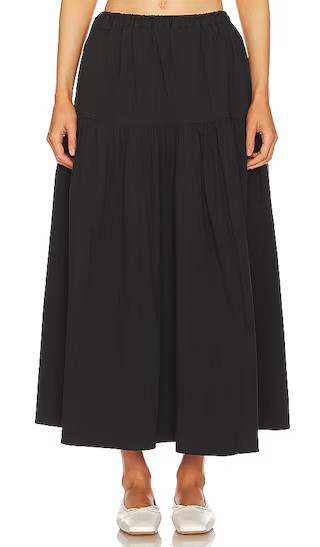 Carolyn Midi Skirt in Black | Revolve Clothing (Global)