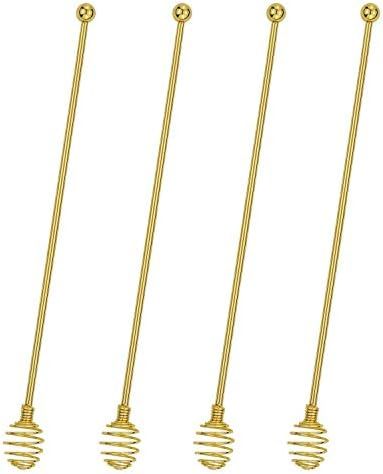 Stainless Steel Stir Sticks,BURLIHOME Dual-use Mixing Spoon Gold Swizzle Sticks For Coffee Cockta... | Amazon (US)