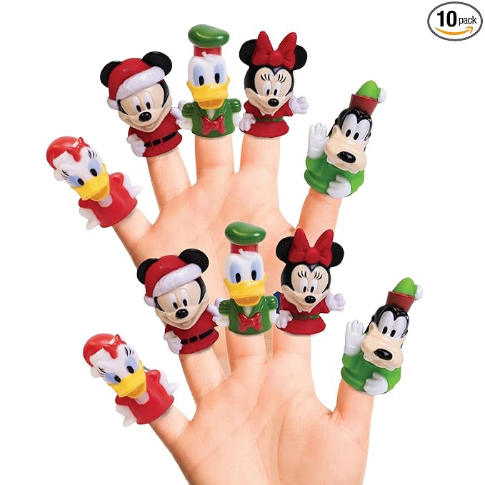 Disney Mickey and Friends 10 Piece Holiday Finger Puppet Set - Educational Play, Party Favors, Ba... | Amazon (US)