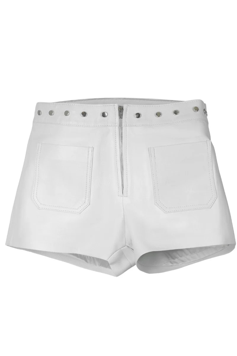 STERLING LEATHER SHORTS IN WHITE | Double A | CULT MIA | CULT MIA UK LTD