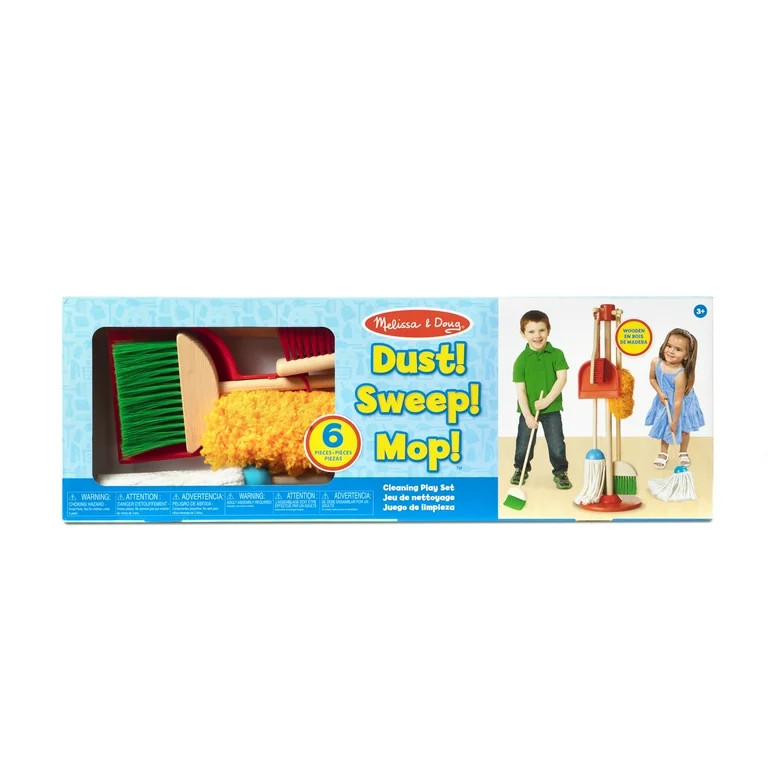 Melissa & Doug Dust! Sweep! Mop! 6-Piece Pretend Play Cleaning Set - FSC-Certified Materials - Wa... | Walmart (US)