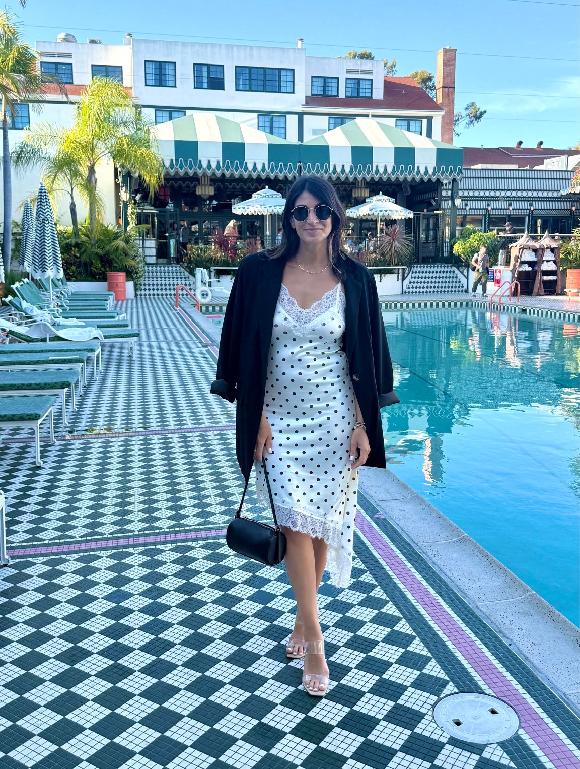Polka dot dress. Slip dress. 

#LTKOver40 #LTKootd #LTKgrwm