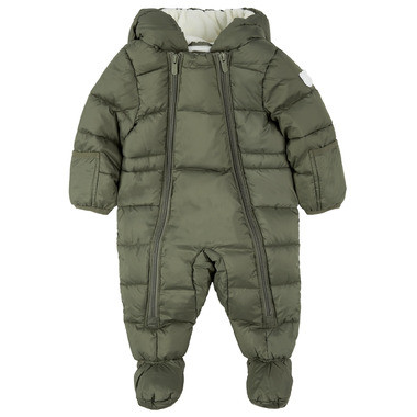 petit lem Hooded Light Weight One Piece Snowsuit Sage Dark Green | Well.ca