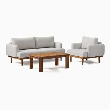 Halden Outdoor Sofa, Lounge Chair & Playa Coffee Table Set | West Elm (US)