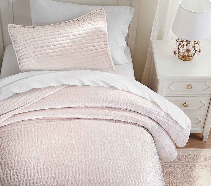Velvet Pick Stitch Quilt & Shams | Pottery Barn Kids