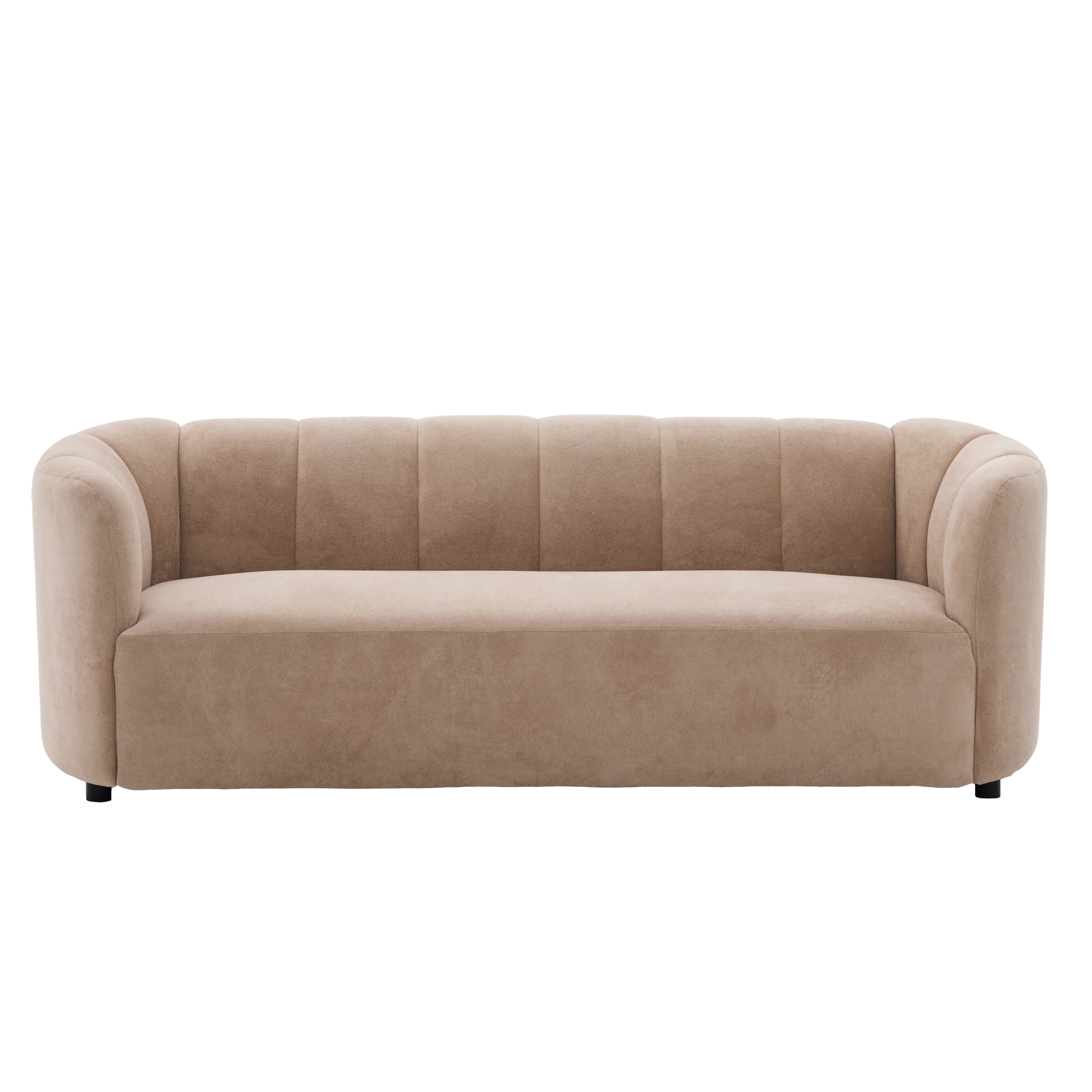 Danton 80'' Wide Modern Upholstered Curved 3-Seater Sofa Couch for Apartment, Bedroom & Lounge | Wayfair North America