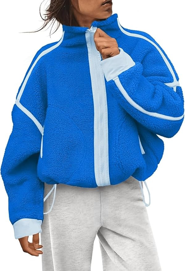 Aimiray Fleece Jackets Women Long Sleeve Zip Up Stand Collar Sherpa Jackets Warm Soft Trendy Tedd... | Amazon (US)