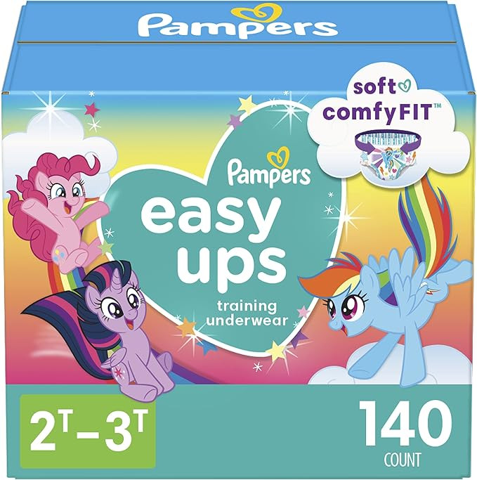Pampers Easy Ups Training Underwear Girls, 2T-3T Size 4 Diapers, 140 Count (Packaging & Prints Ma... | Amazon (US)