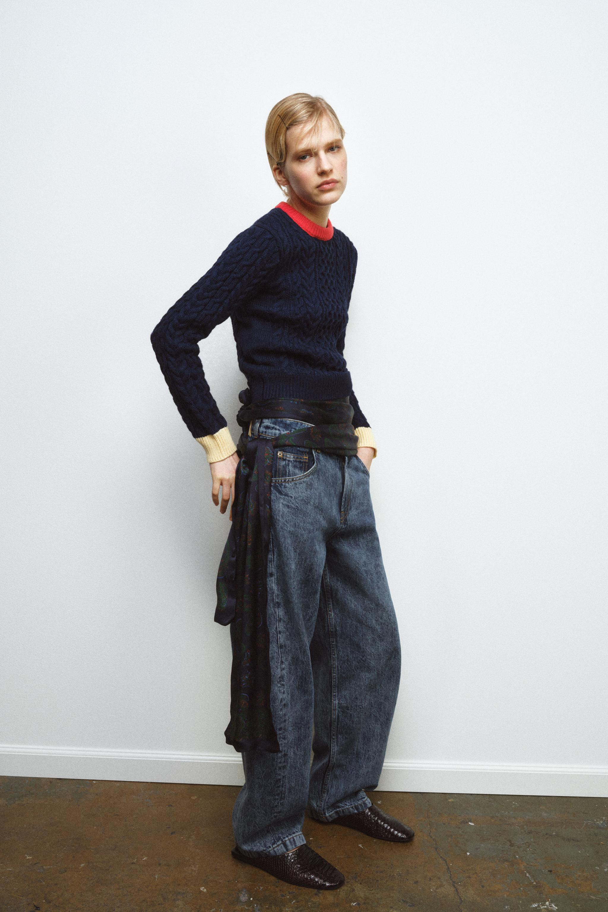 CABLE KNIT COLORBLOCK JUMPER | Zara US