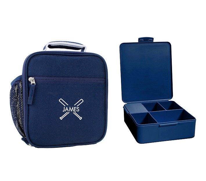 Mackenzie Solid Navy Lunch & Bento Bundle, Set of 2 | Pottery Barn Kids