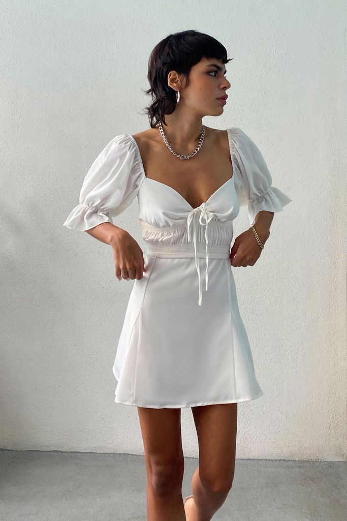 Eggie Magnolia Puff Sleeve Mini Dress | Urban Outfitters (US and RoW)