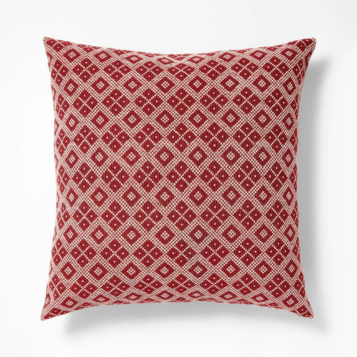 Oversized Woven Fair Isle Square Throw Pillow Red/Cream - Threshold™ designed with Studio Mcgee | Target