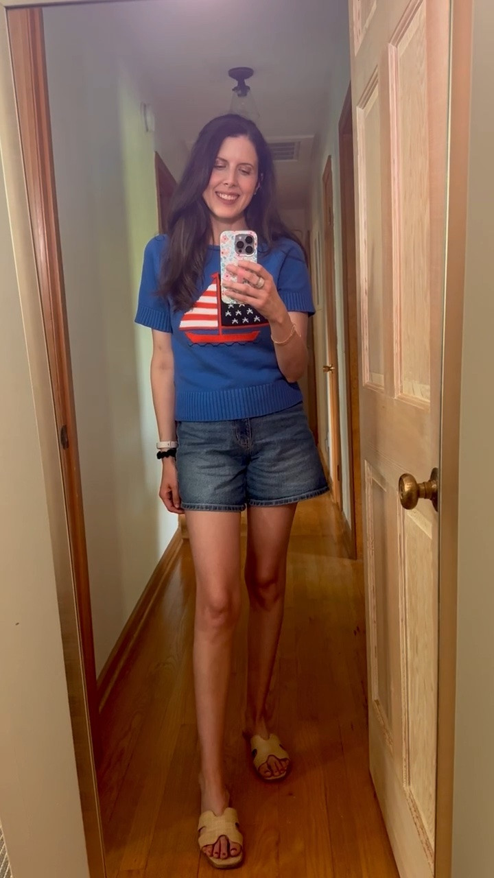 Fourth of July outfit, 4th of July, flag sweater, sailboat sweater, denim shorts. Wearing a small in both 🇺🇸

#LTKdayinmylife #LTKgrwm #LTKootd
