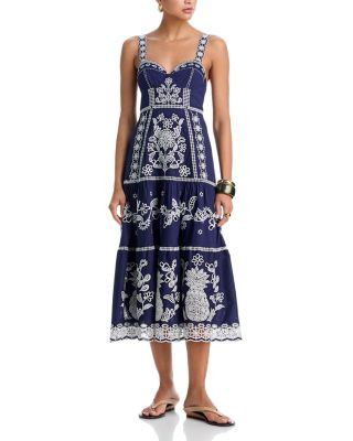 FARM Rio Sweetheart Neck Midi Dress | Bloomingdale's Women | Bloomingdale's (US)